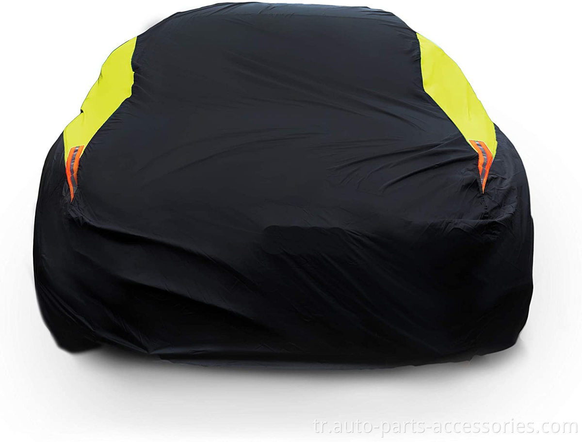 Garaj park kullanımı Aşındırıcı olmayan güneş geçirmez polyester kumaş tam boyutlu dolu koruyucu araba kapağı otomobil